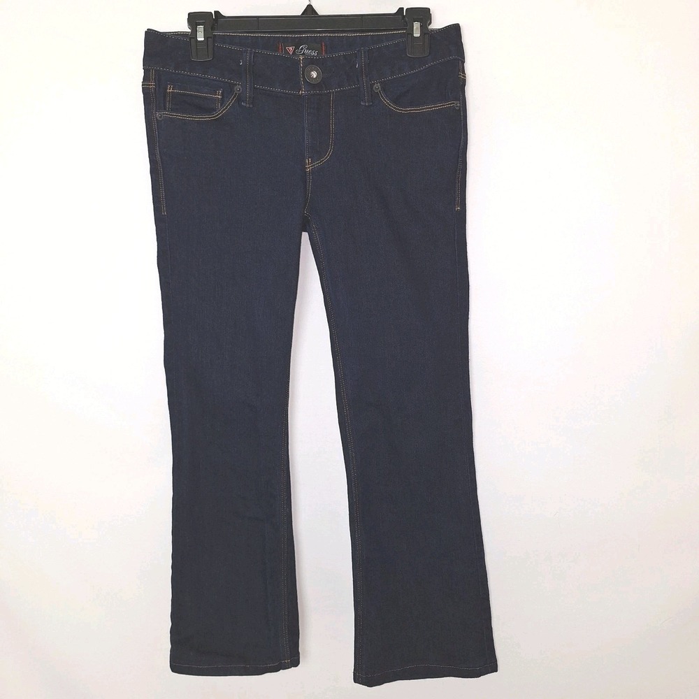 Guess Capri Ankle Length Jeans 27 Dark Wash Denim Stretch Low-Rise 24.5‎ Inseam